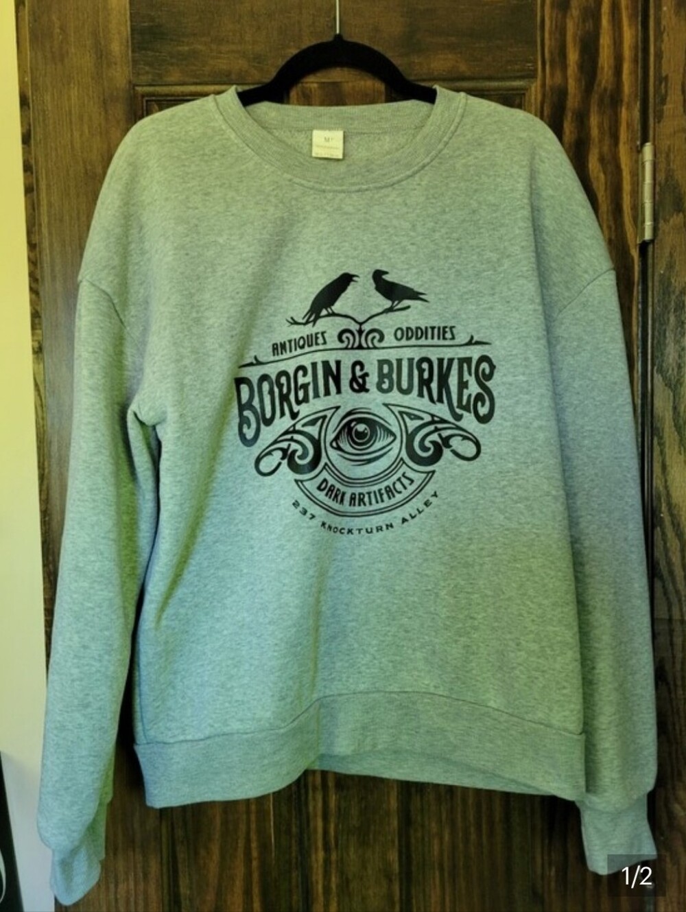 Gray Harry Potter Borgin&Burkes Graphic Crewneck Sweatshirt